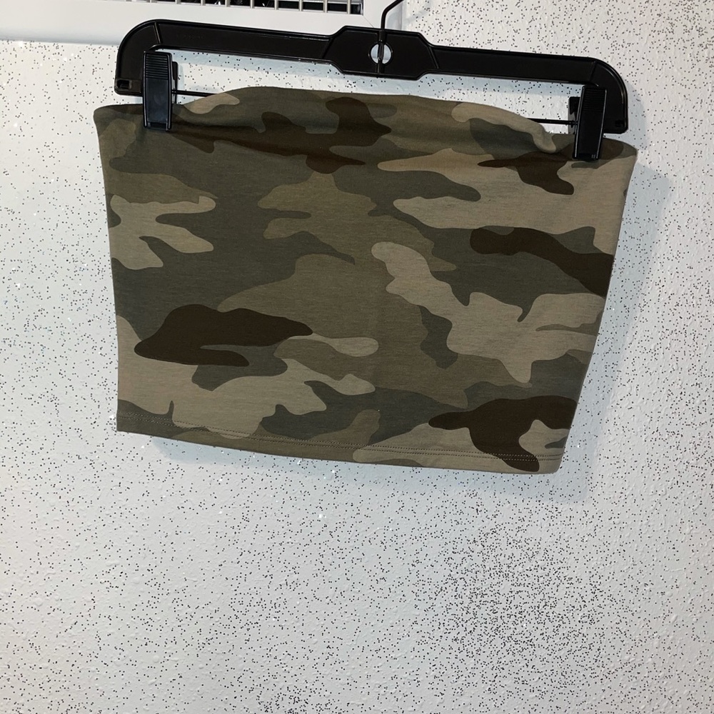 Garage Strapless Crop Top